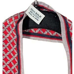 70's Women Vintage Oscar de La Renta Skinny 100% Silk Tie Bow Neck Hair Twilly